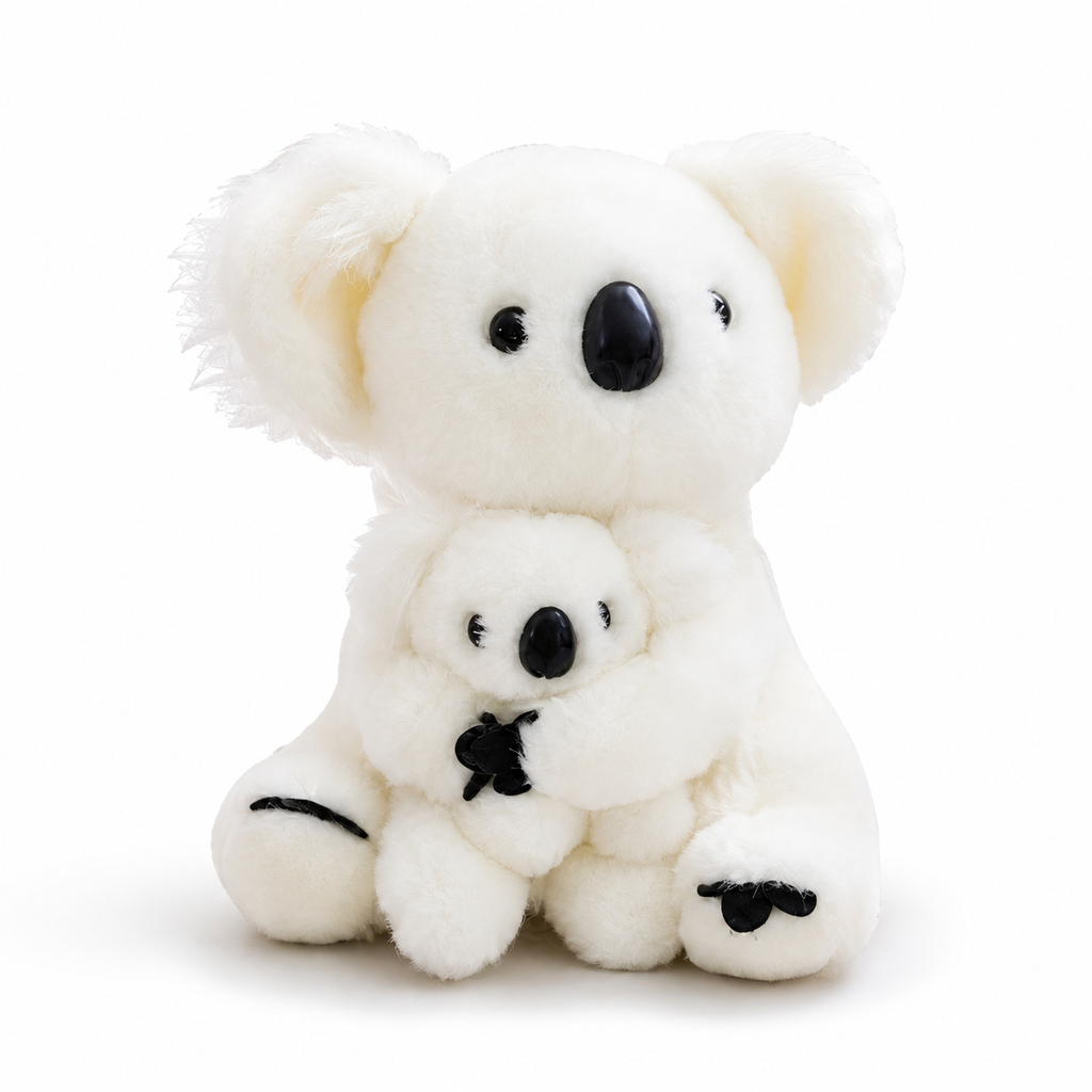 Koala Kuscheltier mit Baby 28cm - Weiß