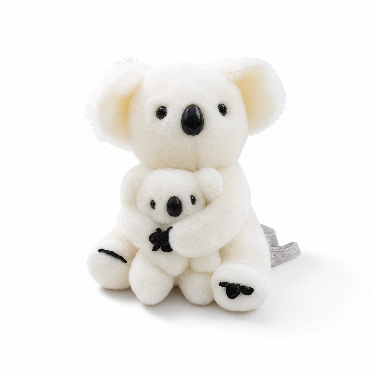 Koala Kuscheltier mit Baby 28cm - weißer Hintergrund Frontal