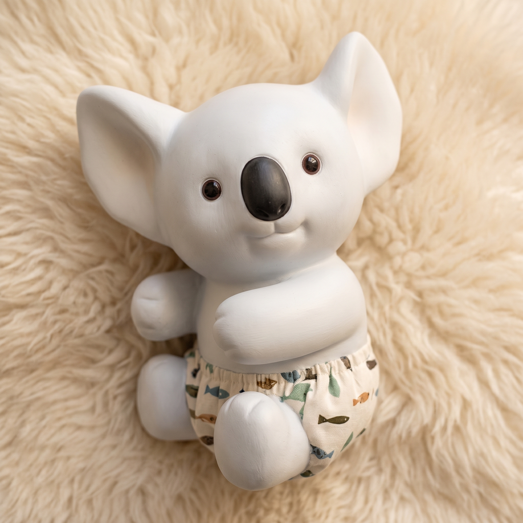 Blaues Koala Kuscheltier Kawaii 25 cm - Detailansicht Material