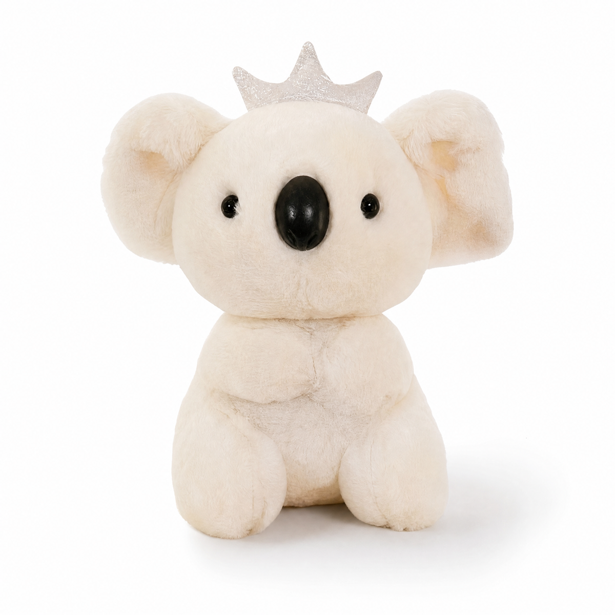 Koala Kuscheltier mit Krone 20cm - Frontalansicht auf weißem Hintergrund