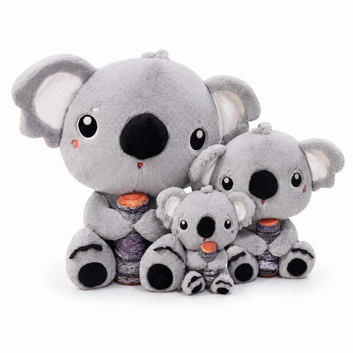 Graues Koala Kuscheltier mit Bambus - 28cm · 43cm · 68cm