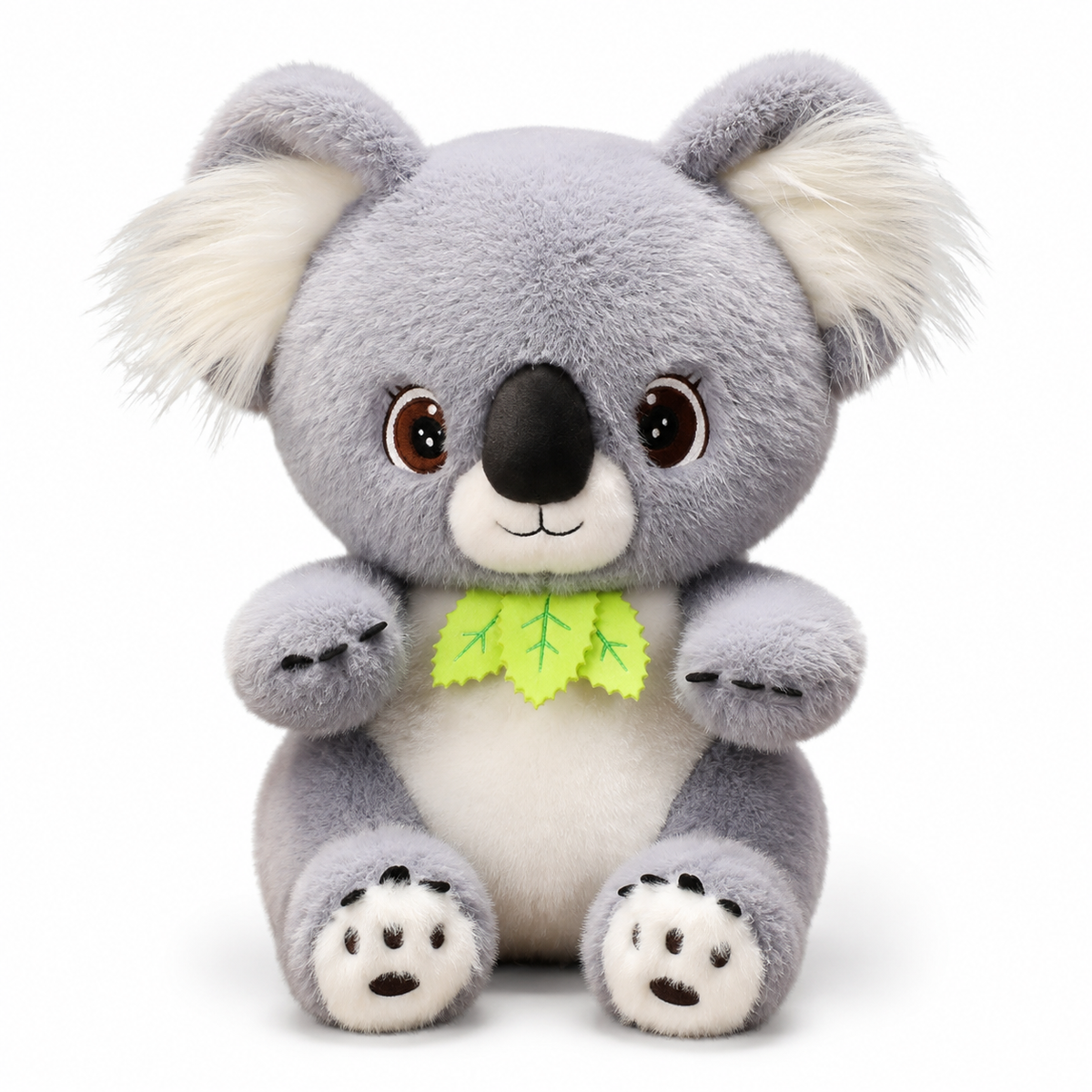 Graues Koala Kuscheltier mit Eukalyptusblatt - 35cm · 45cm · 55cm