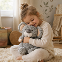 Graues Koala Kuscheltier mit Eukalyptusblatt 35 cm - Anwendung gemütlich Innenbereich