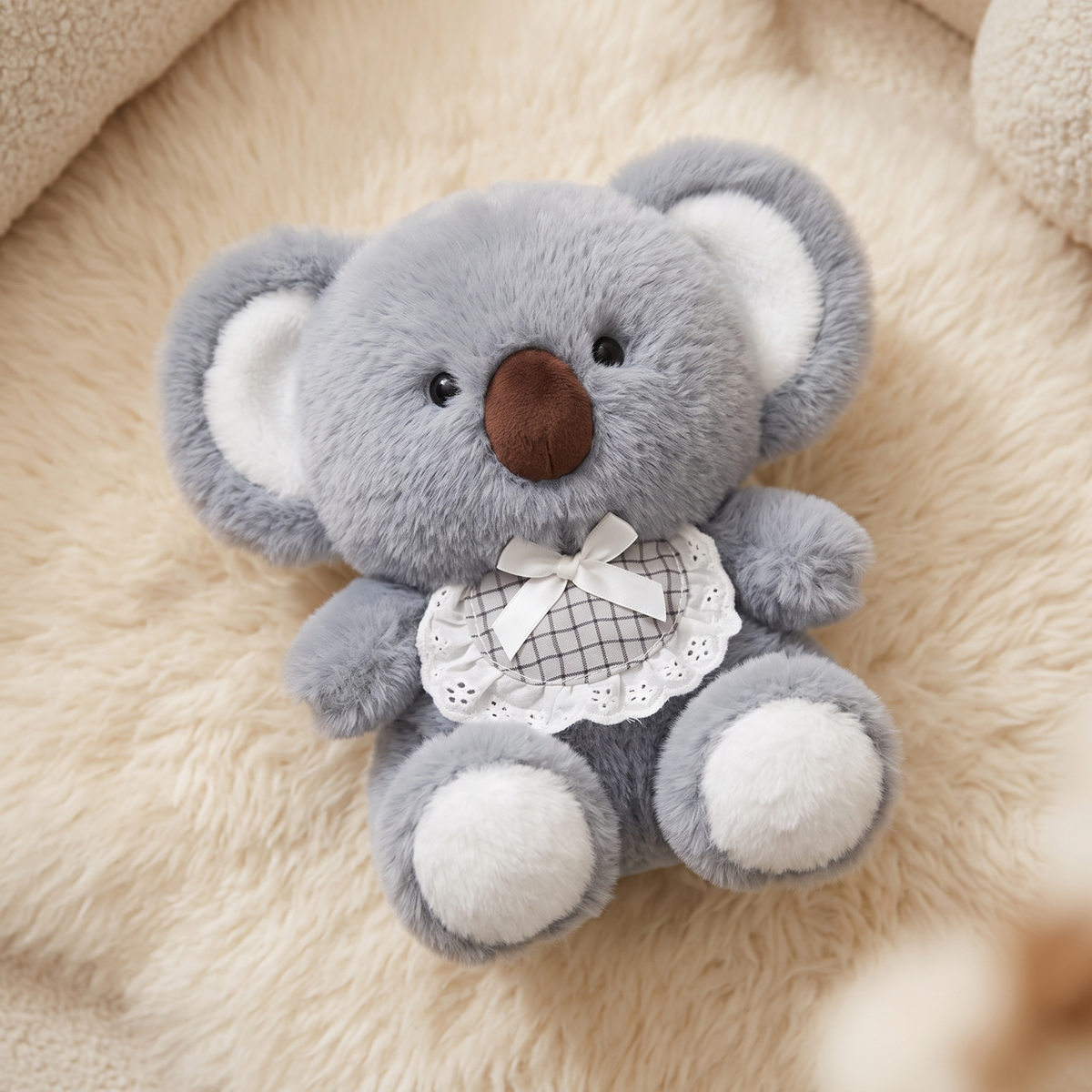 Graues Koala Kuscheltier ganz weich 20 cm - Detailansicht Material