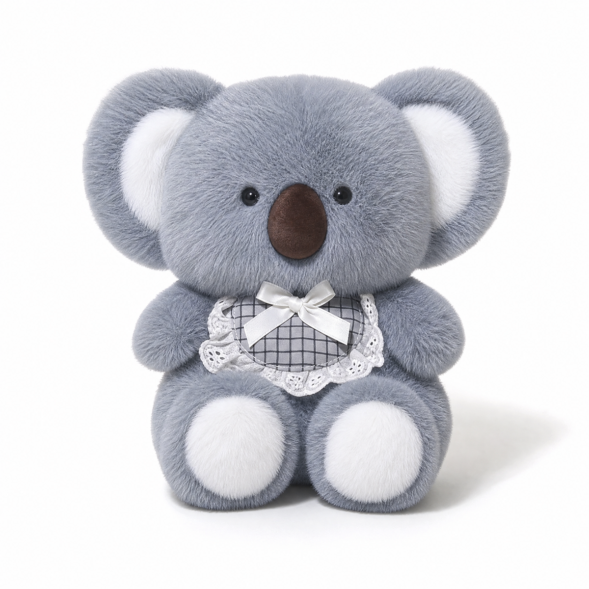 Graues Koala Kuscheltier ganz weich 20 cm - Frontalansicht auf weißem Hintergrund