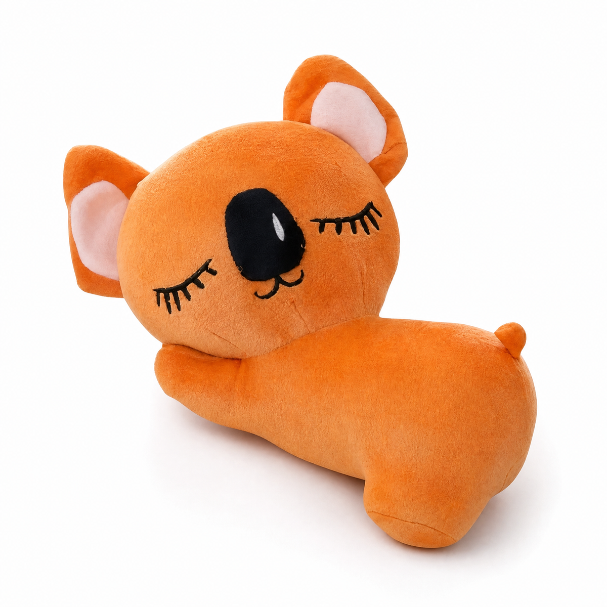 Oranges Koala Kuscheltier niedlich 20 cm - Frontalansicht auf weißem Hintergrund