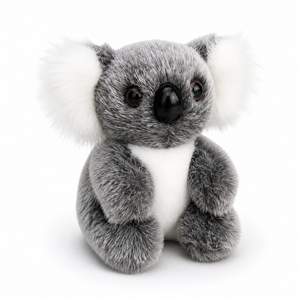 Realistisches Koala Kuscheltier Grau und Weiß - Schwarz / 16cm · Schwarz / 12cm