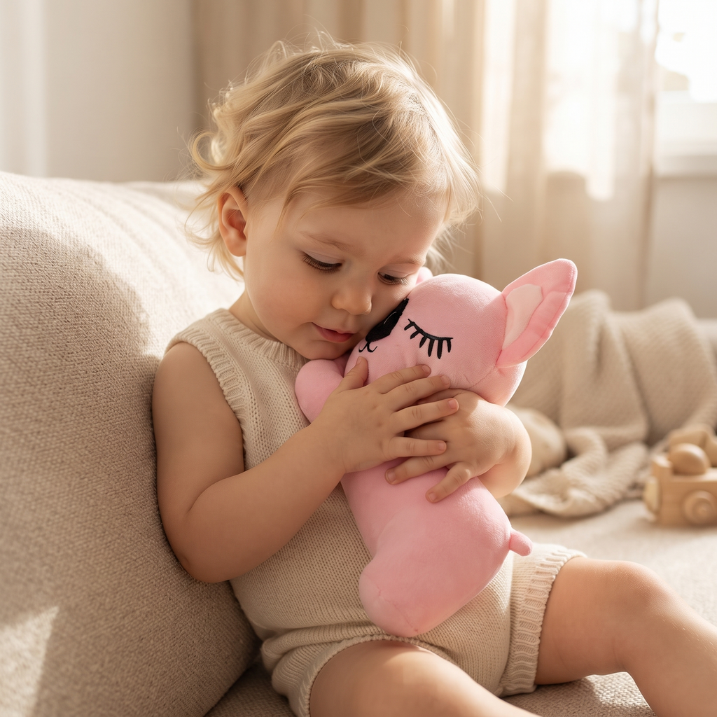 Rosa Koala Kuscheltier mit schlafendem Gesicht 20 cm - Gemütlicher Einsatz im Innenbereich