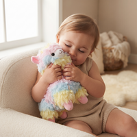 Buntes Lama Kuscheltier Regenbogen 10cm - Gemütliche Nutzung im Innenbereich