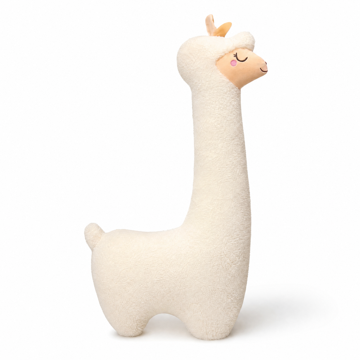 Lama Kuscheltier XXL 75-130 cm - Weißer Hintergrund Frontalansicht