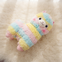 Buntes Lama Kuscheltier Regenbogen 25 cm - Materialdetail