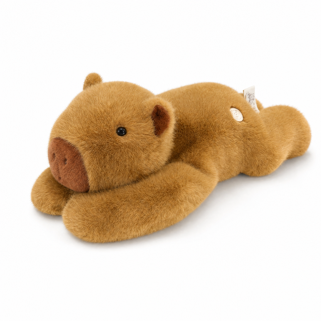 Beruhigendes Gewichtetes Capybara Kuscheltier - weißer Hintergrund Frontal
