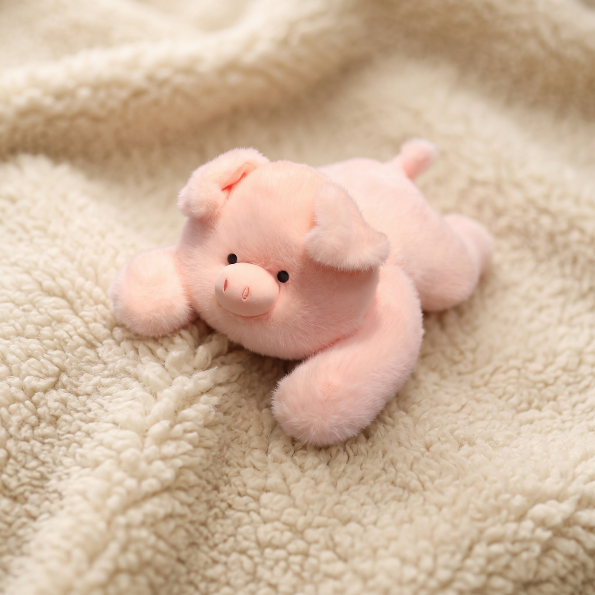 Rosa Gewichtetes Schwein Kuscheltier - Detail Material