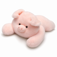 Rosa Gewichtetes Schwein Kuscheltier - weißer Hintergrund Frontal