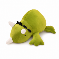 Grünes Gewichtetes Dino Kuscheltier - weißer Hintergrund Frontal