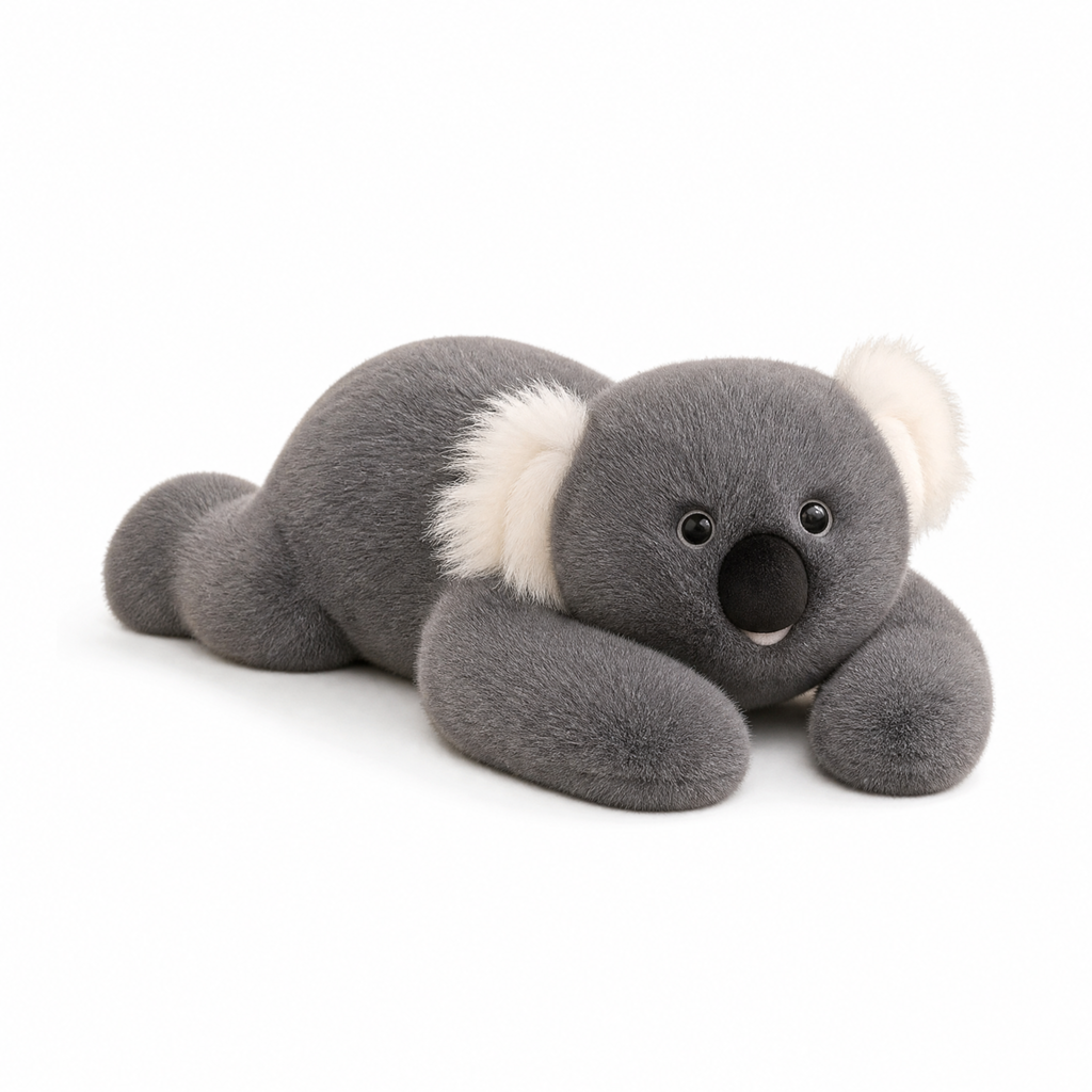 Koala Kuscheltier mit Gewicht grau beruhigend - weißer Hintergrund Frontal