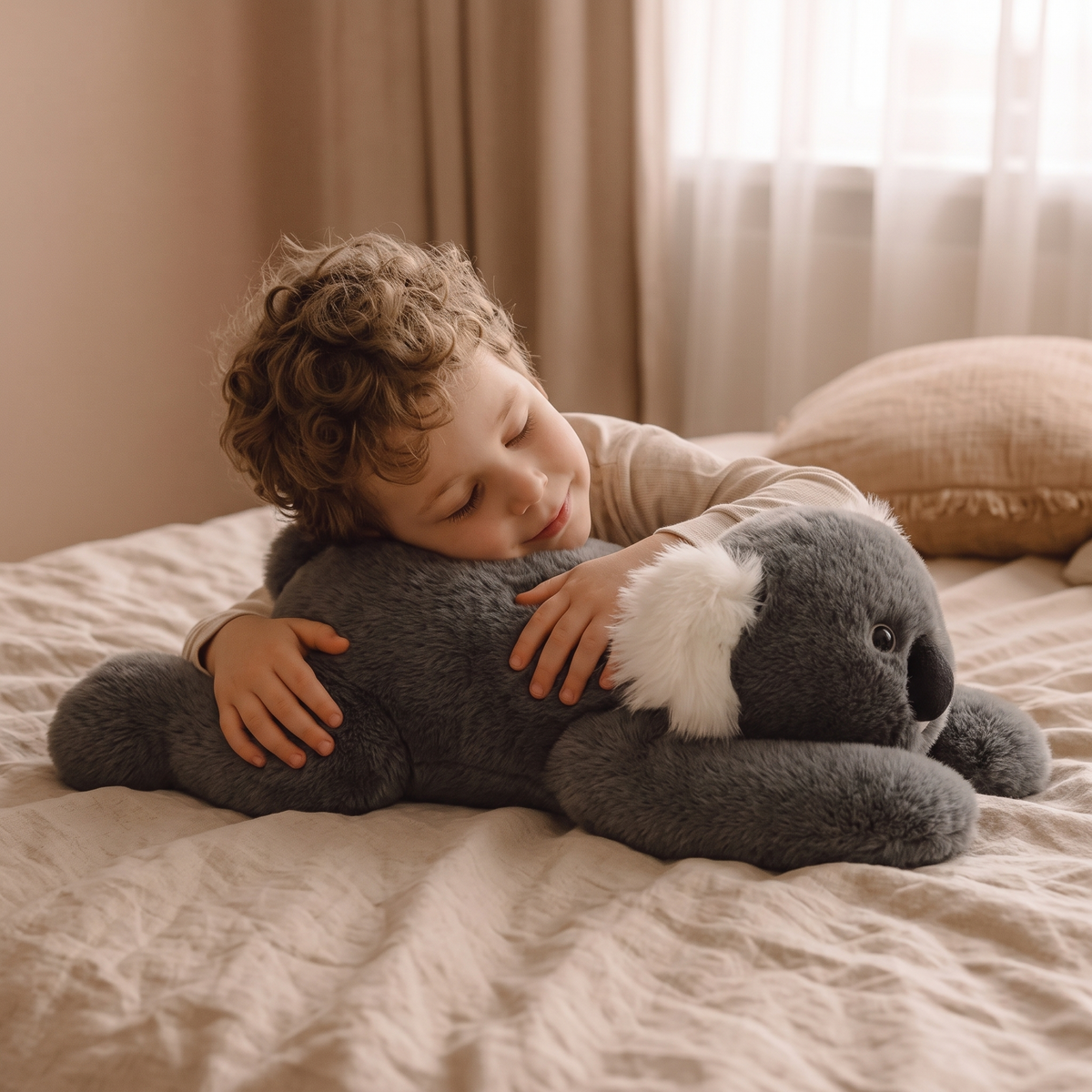 Koala Kuscheltier mit Gewicht grau beruhigend - Verwendung gemütlich drinnen