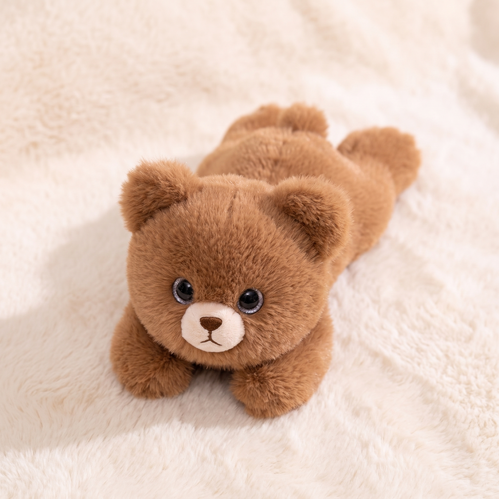 Braunes Gewichtetes Teddybär Kuscheltier 30 cm - Detail Material