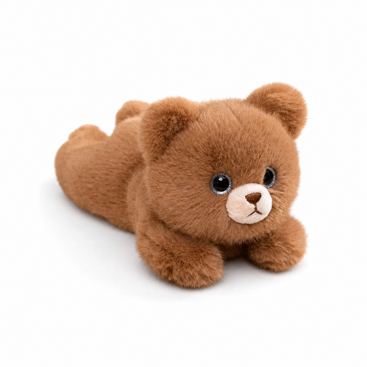 Braunes Gewichtetes Teddybär Kuscheltier 30 cm - weißer Hintergrund Frontal