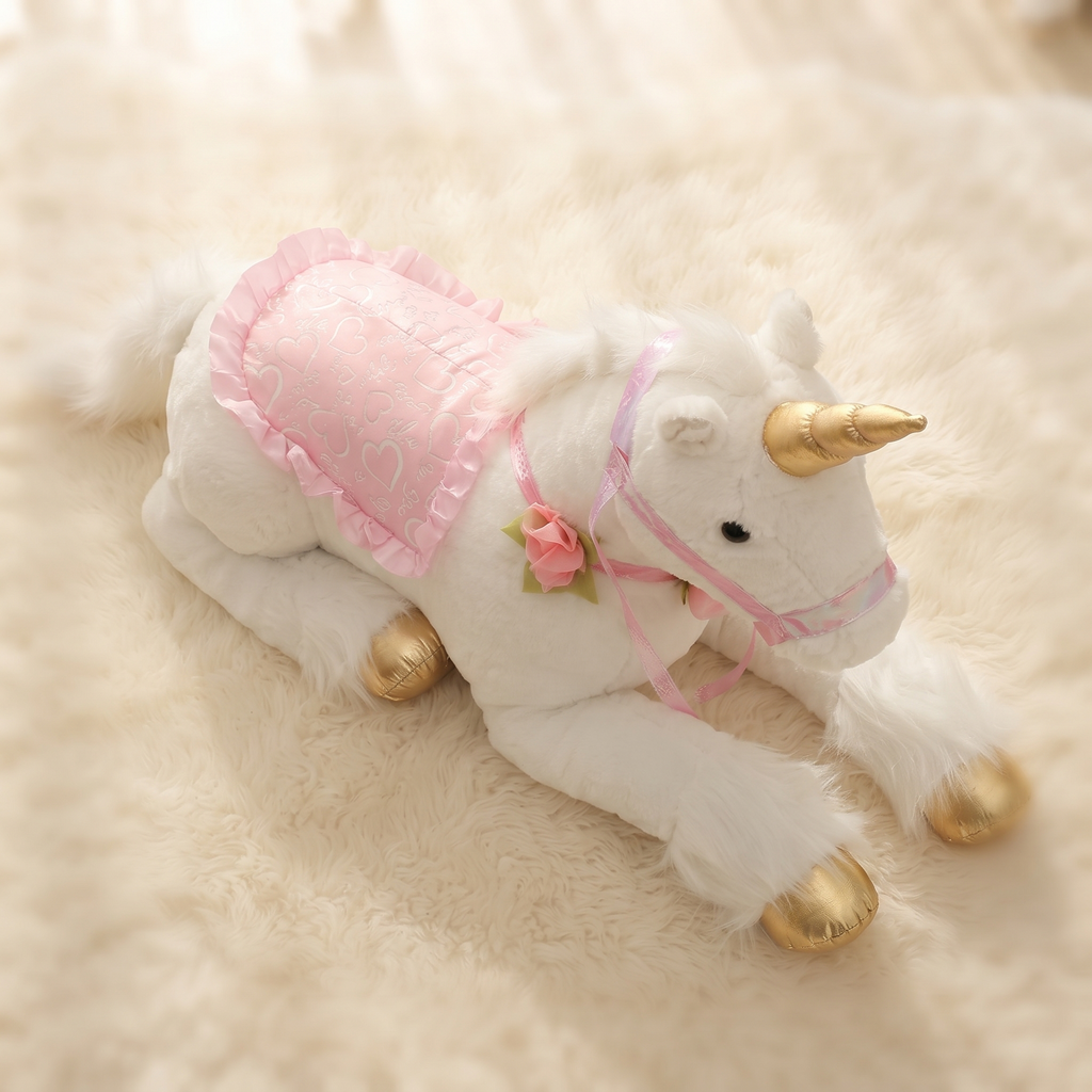 Weißes Einhorn XXL Kuscheltier 100cm - Detailansicht Material