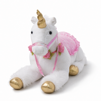 Weißes Einhorn XXL Kuscheltier 100cm - Frontalansicht auf weißem Hintergrund