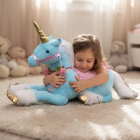 Blaues Einhorn XXL Kuscheltier 100 cm - Gemütlicher Einsatz im Innenbereich