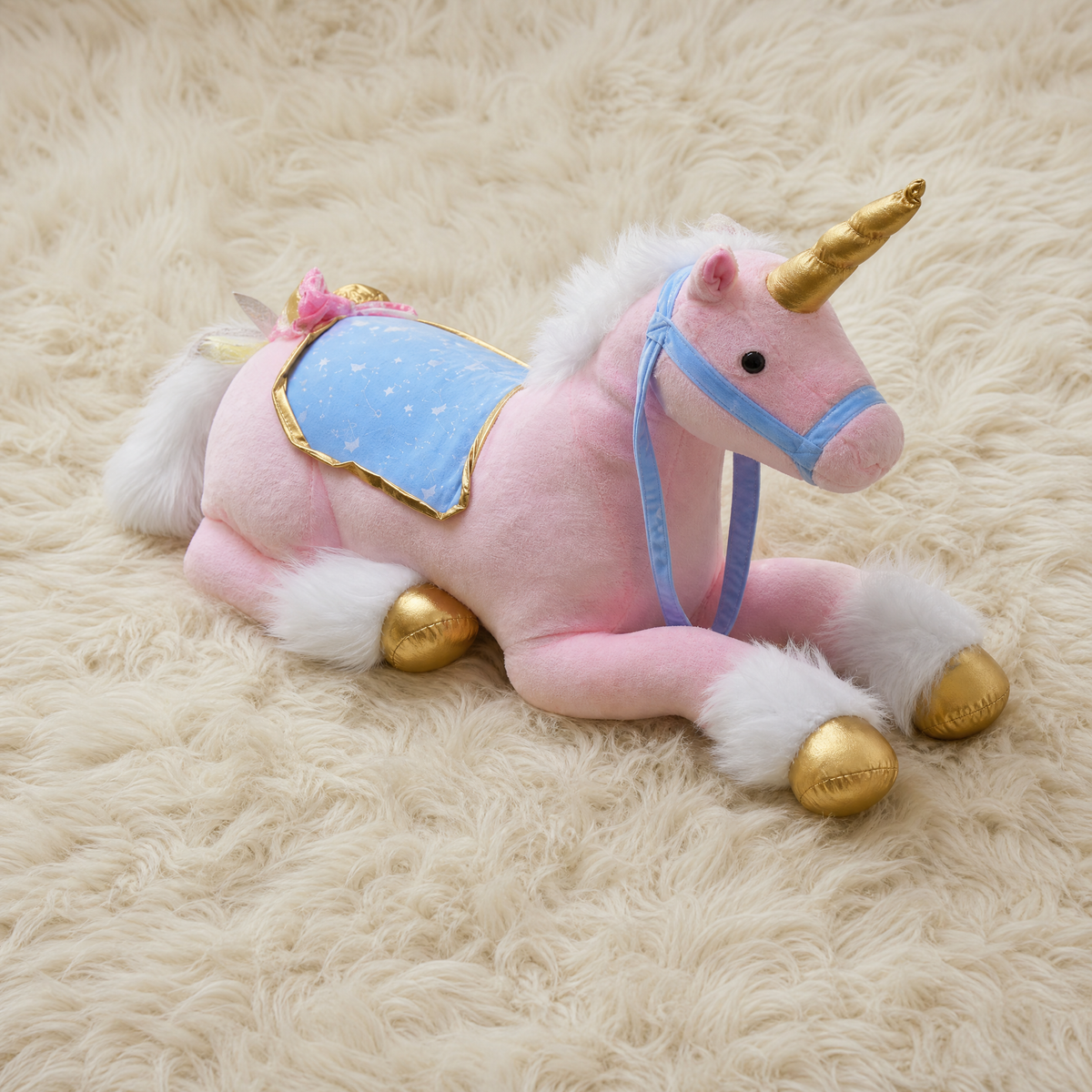 Rosa Einhorn XXL Kuscheltier 100 cm - Detailansicht Material
