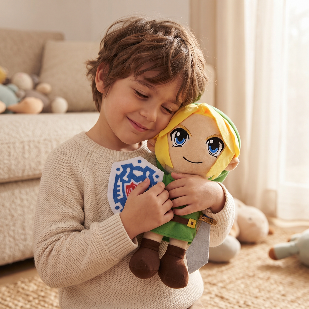 Link Zelda Kuscheltier mit Schwert und Schild - Verwendung gemütlich drinnen