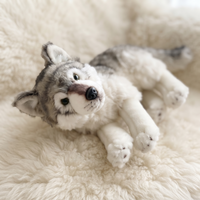 Sitzendes Wolf Kuscheltier realistisch 27cm - Detail Material
