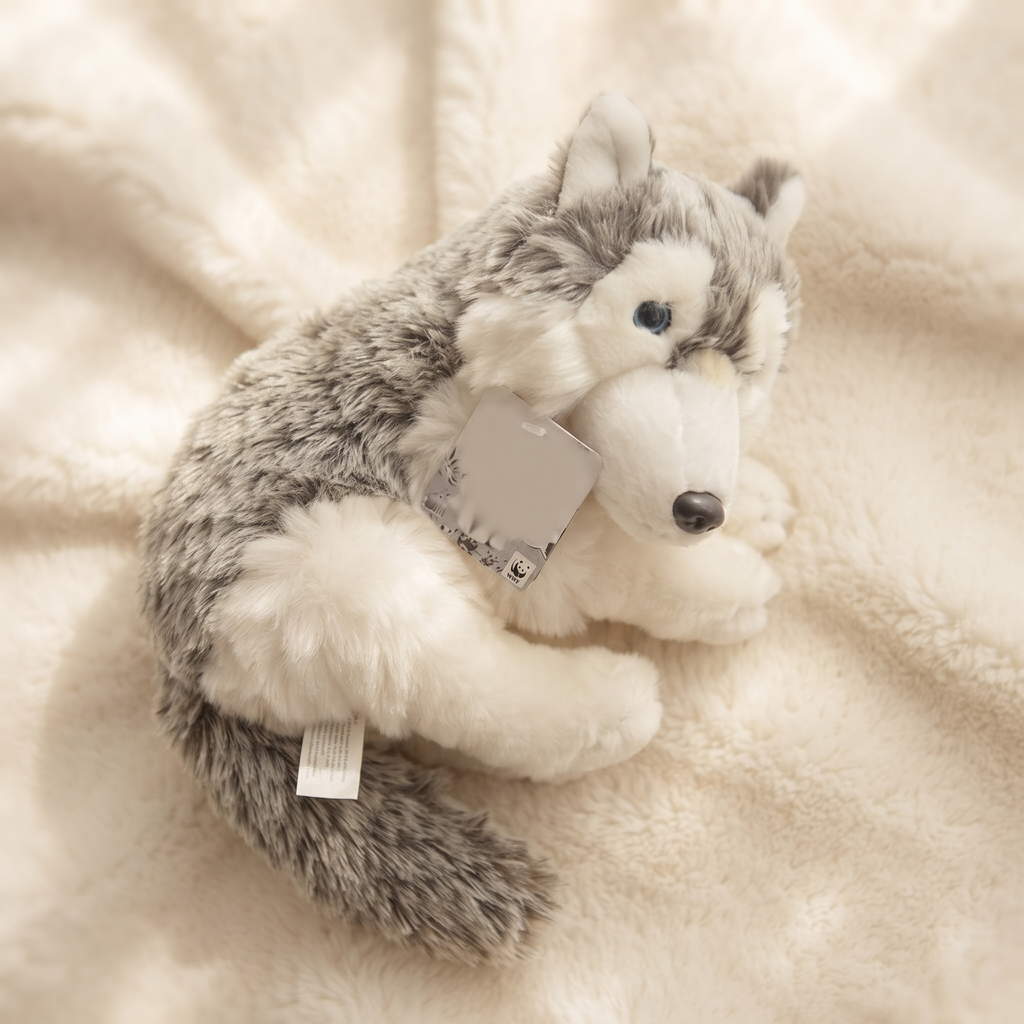 Sibirischer Grauwolf Kuscheltier 28 cm - Materialdetail