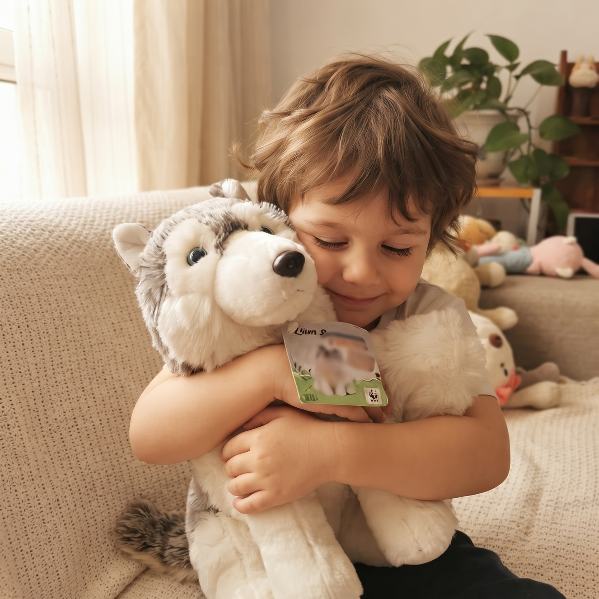 Sibirischer Grauwolf Kuscheltier 28 cm - Gemütliche Nutzung drinnen