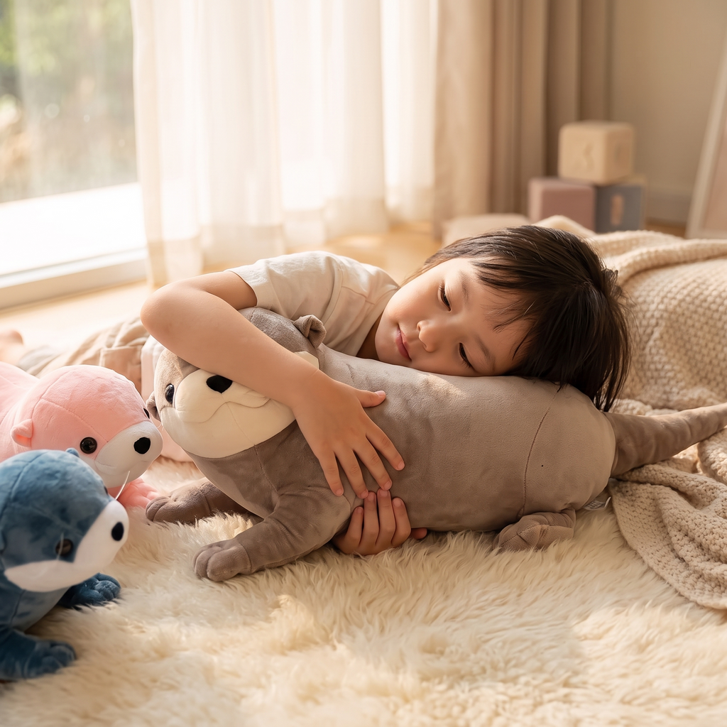 Graues Otter Kuscheltier 40 bis 80 cm - Gemütliche Nutzung im Innenbereich