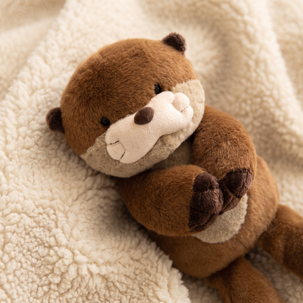 Otter Kuscheltier Realistisch Braun 27 cm - Detail Material