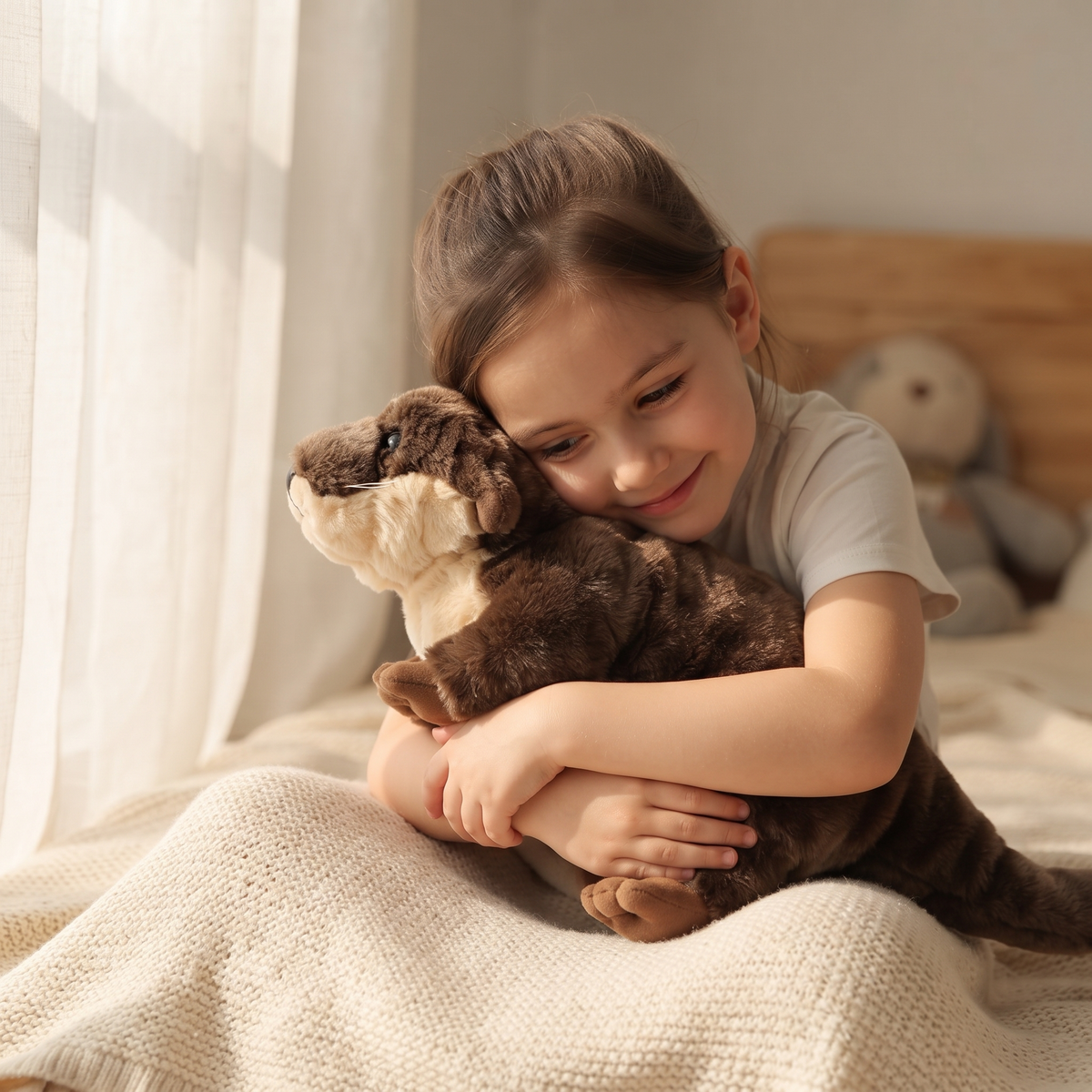 Naturgetreues braunes Otter Kuscheltier 40 cm - Gemütliche Nutzung im Innenbereich