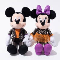 Mickey und Minnie Kuscheltier Halloween-Skelett - Weißer Hintergrund Frontalansicht