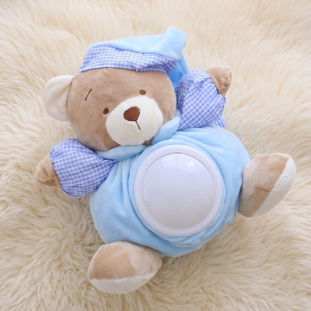 Bär Kuscheltier Musik weißes Rauschen 25cm - Detailansicht Material