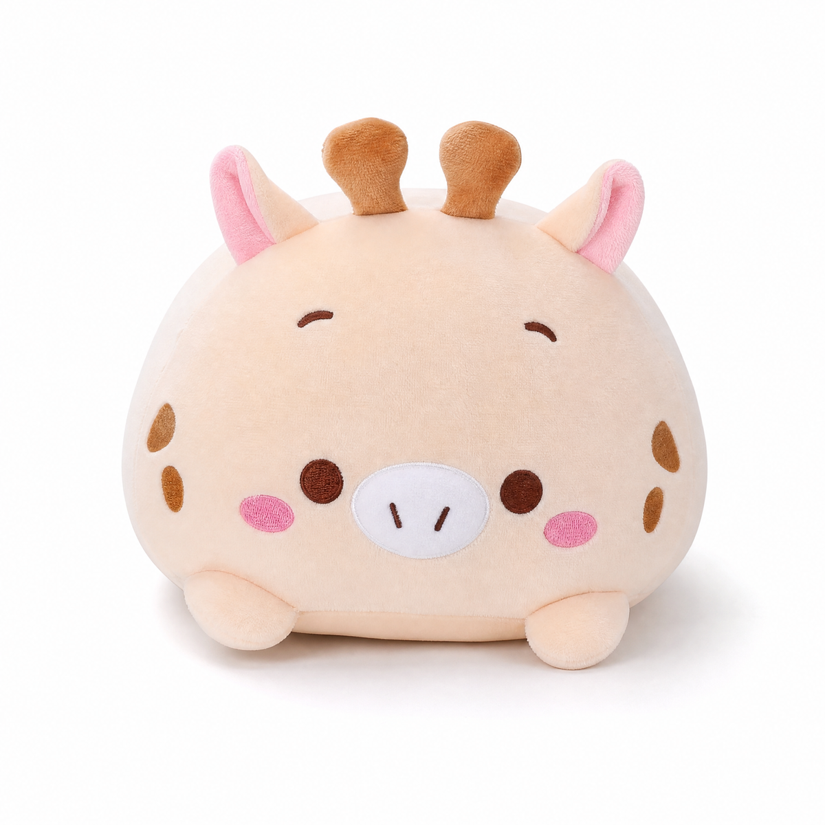 Giraffe Plüschkissen Rosa 20 cm - Weißer Hintergrund frontal