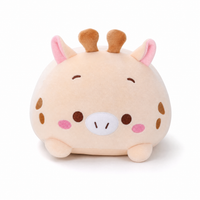 Giraffe Plüschkissen Rosa 20 cm - Weißer Hintergrund frontal