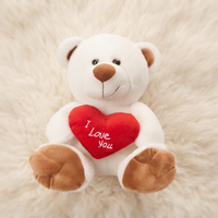 Weißer Bär Kuscheltier Herz I Love You 33cm - Detailansicht Material