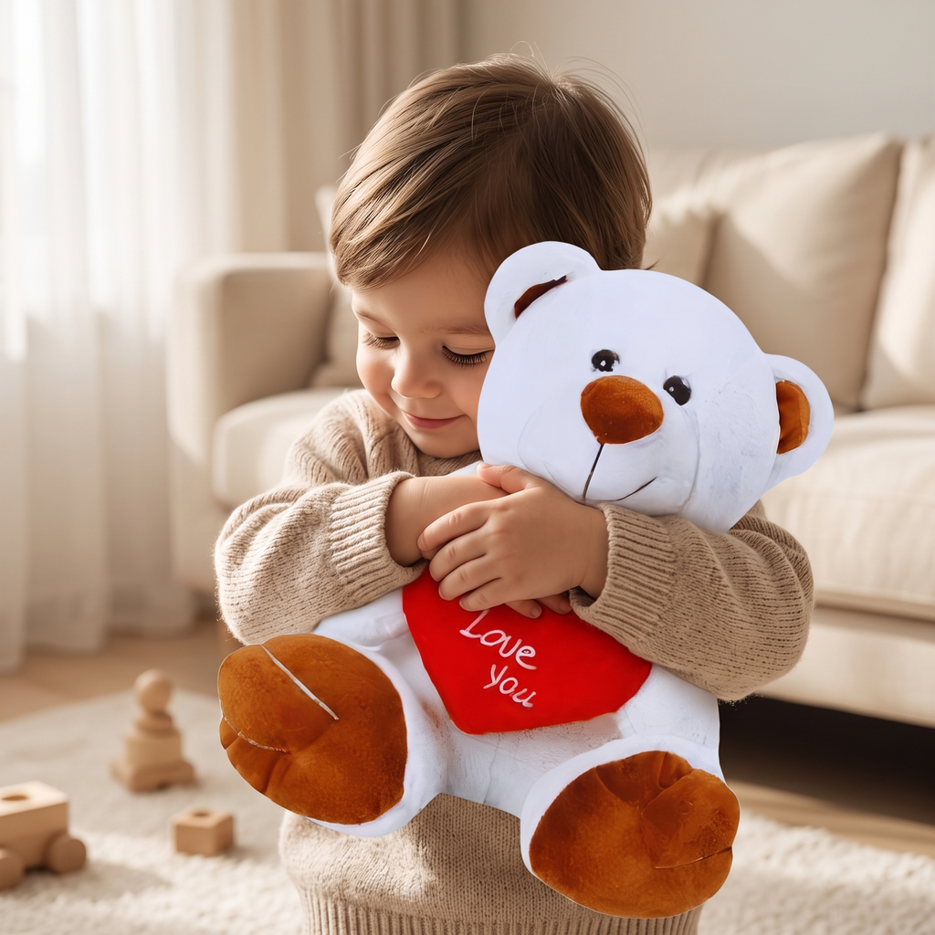 Weißer Bär Kuscheltier Herz I Love You 33cm - Verwendung gemütlich zu Hause