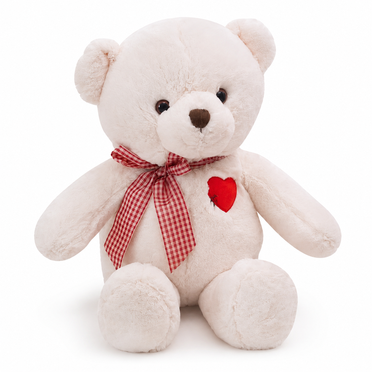 Weißer Bär Kuscheltier rotes Herz - 35cm · 50-cm