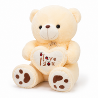 Teddybär Kuscheltier mit Herz I Love You 50-70cm - Beige / 50cm · Beige / 70cm