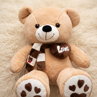 Beige XXL Teddybär Herz Love - Detailansicht Material