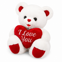 Weißes Bärchen Kuscheltier mit I-Love-You-Herz in Rot - 40cm · 50-cm · 60cm