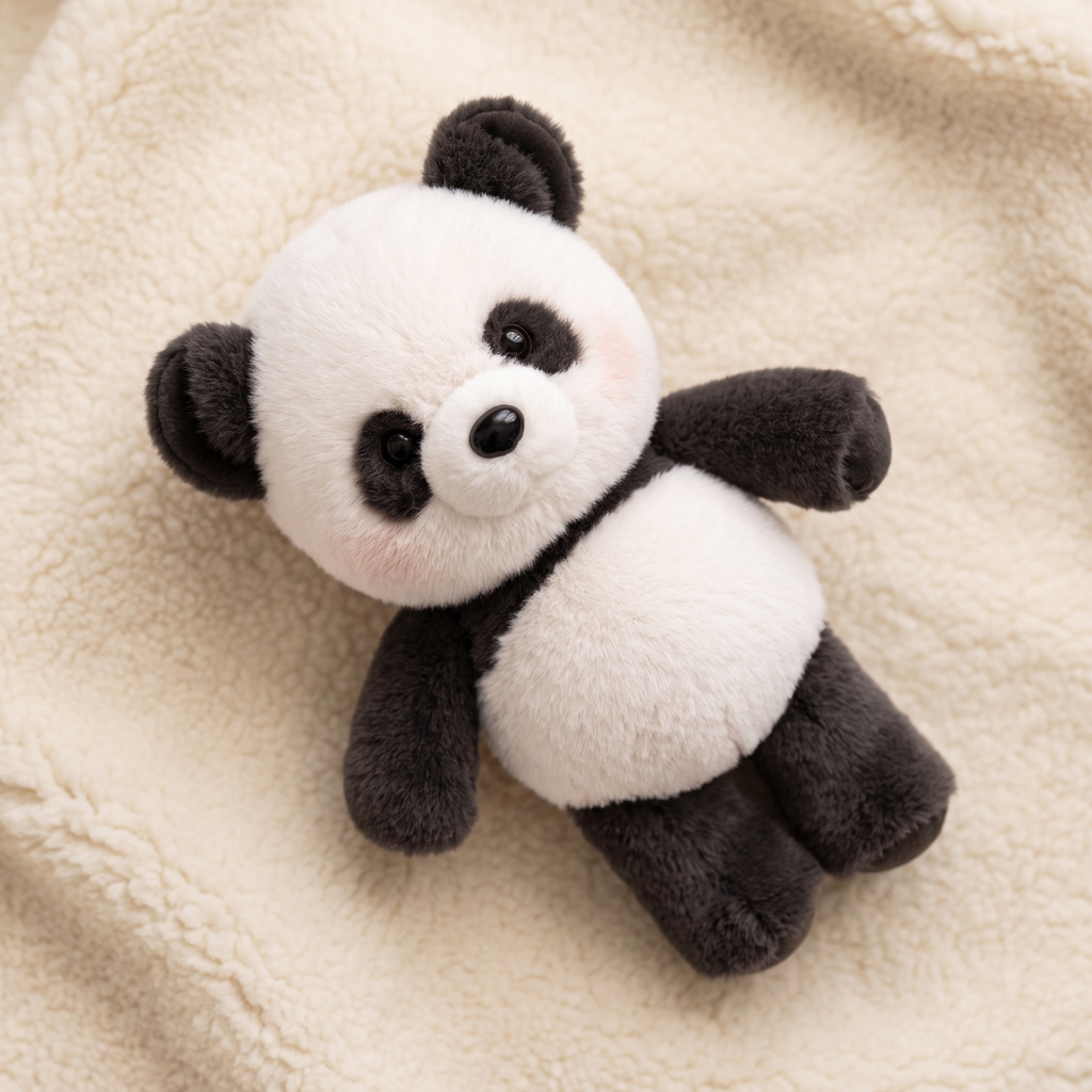 Panda Kuscheltier läuft ohne Batterie 45-60 cm - Detail Material