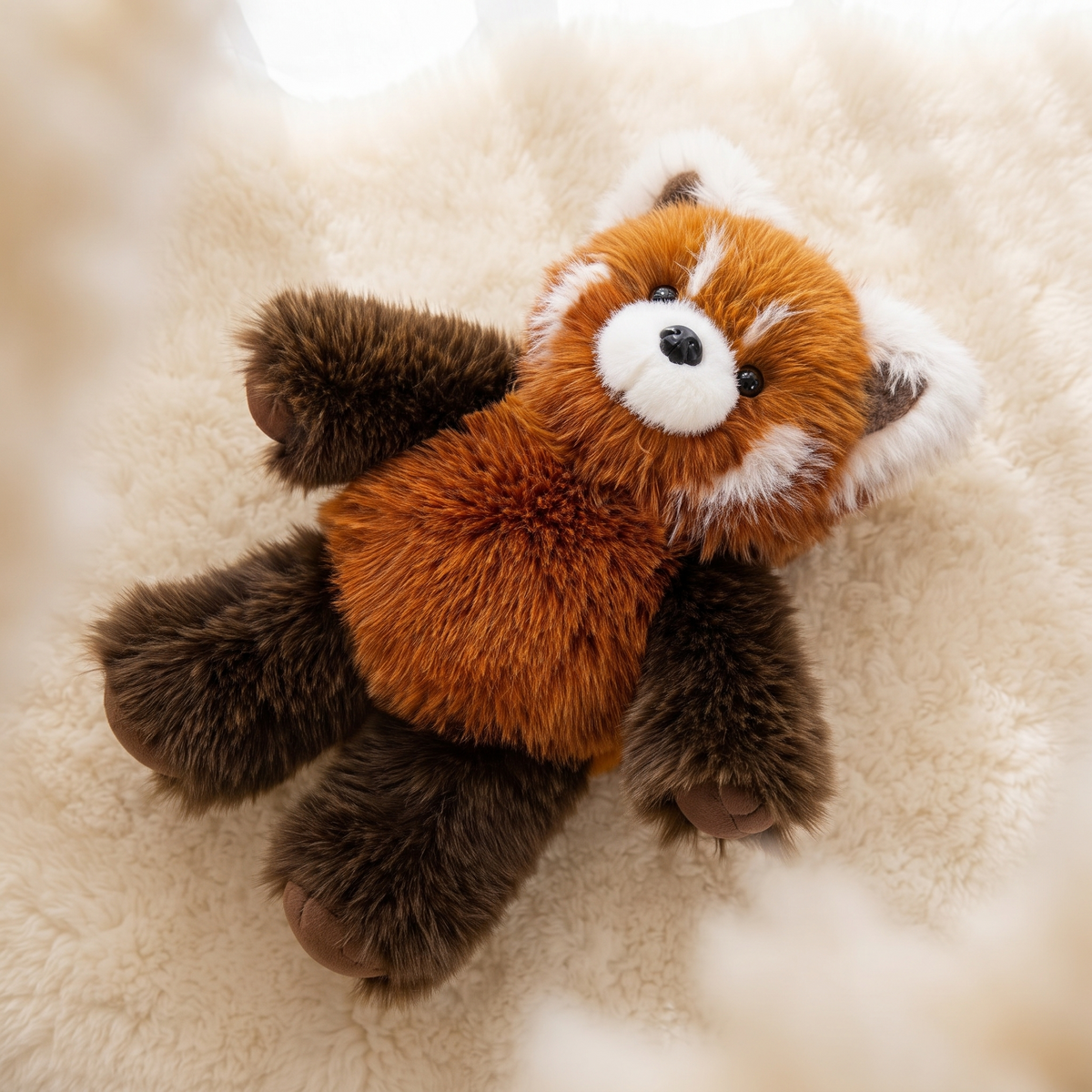 Roter Panda Kuscheltier animiert läuft 55 cm - Detail Material