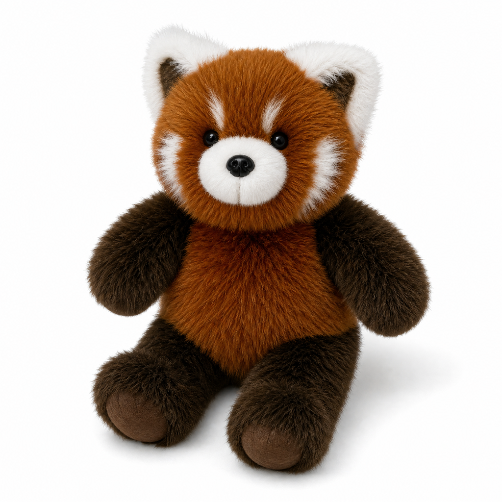 Roter Panda Kuscheltier animiert läuft 55 cm - Weißer Hintergrund frontal