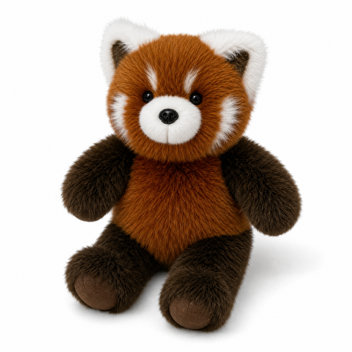 Roter Panda Kuscheltier animiert läuft 55 cm - Weißer Hintergrund frontal