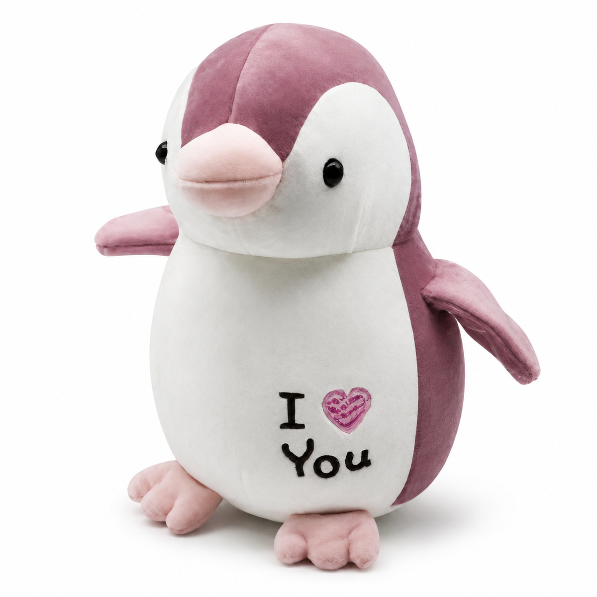 Pinguin Kuscheltier I Love You - Rosa
