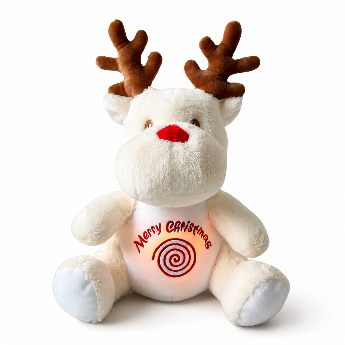Rentier Atem Kuscheltier Weihnachten, Weiß oder Braun - Weiß